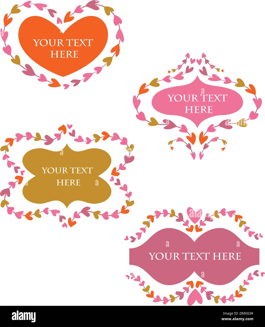 decorative vector retro frames with hearts stock vector art picture frames with hearts