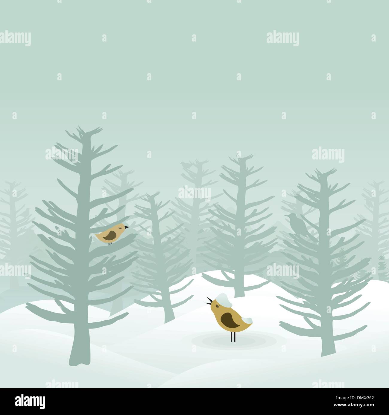Winter wood2 Stock Vector