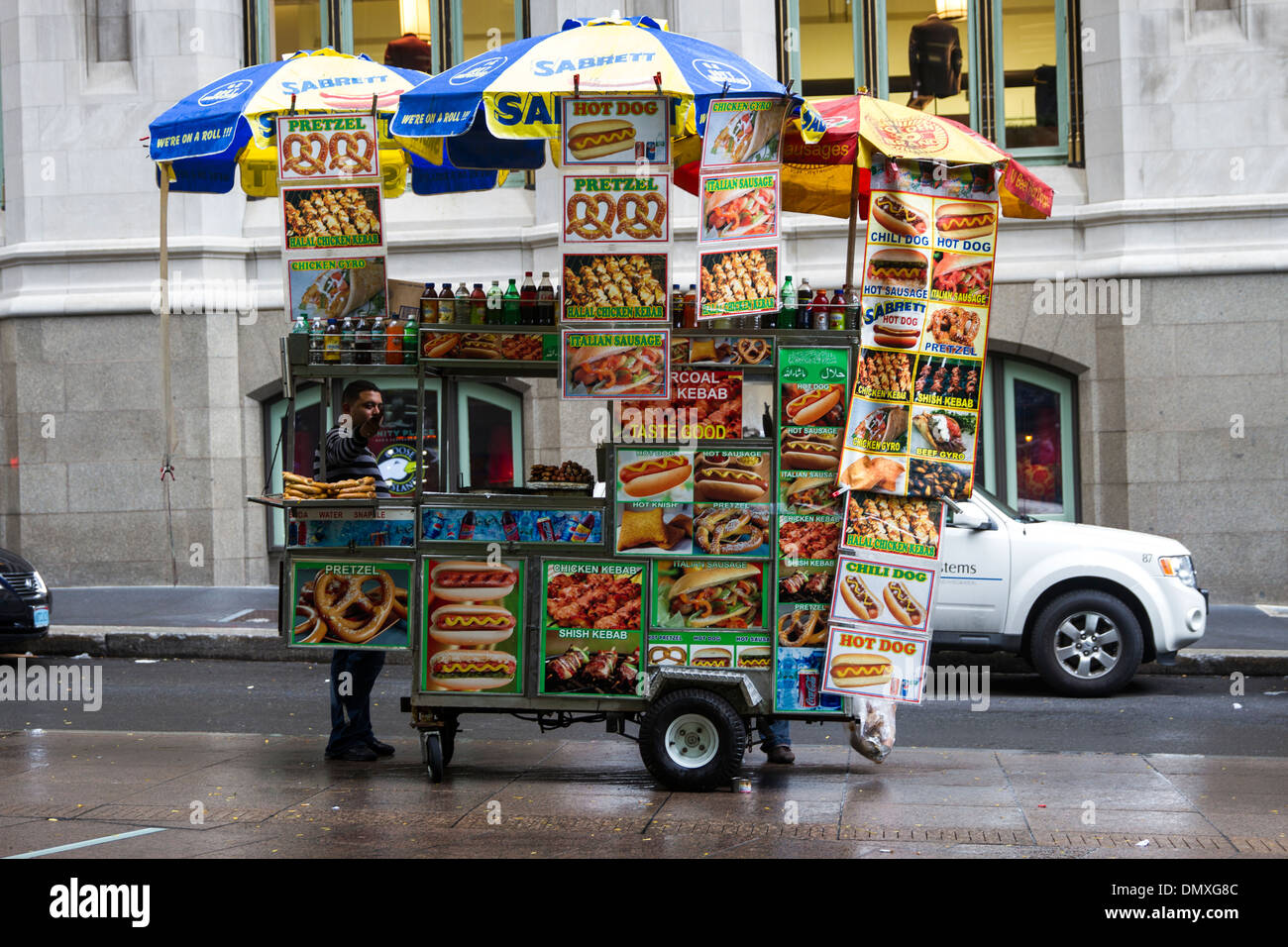 Hot dog vendor Stock Photo Alamy