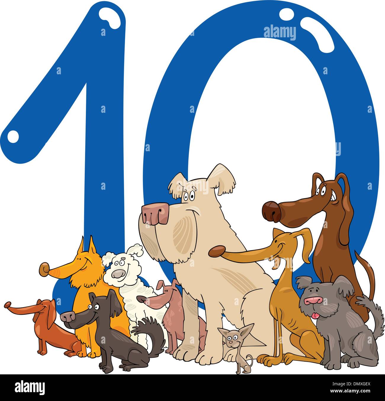 number ten and 10 dogs Stock Vector Image & Art Alamy