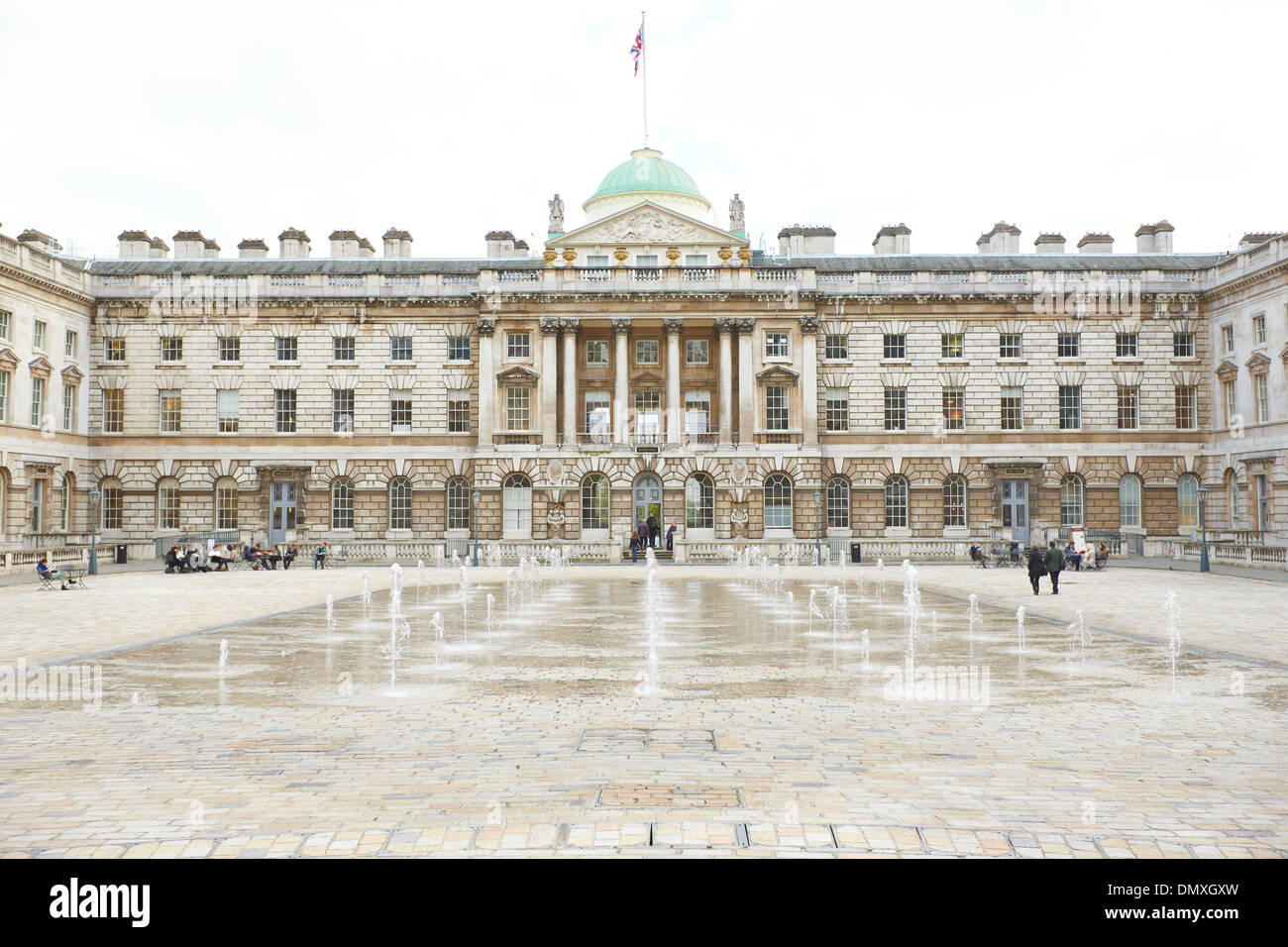 General view of Somerset House courtyard on the Strand, London Stock ...