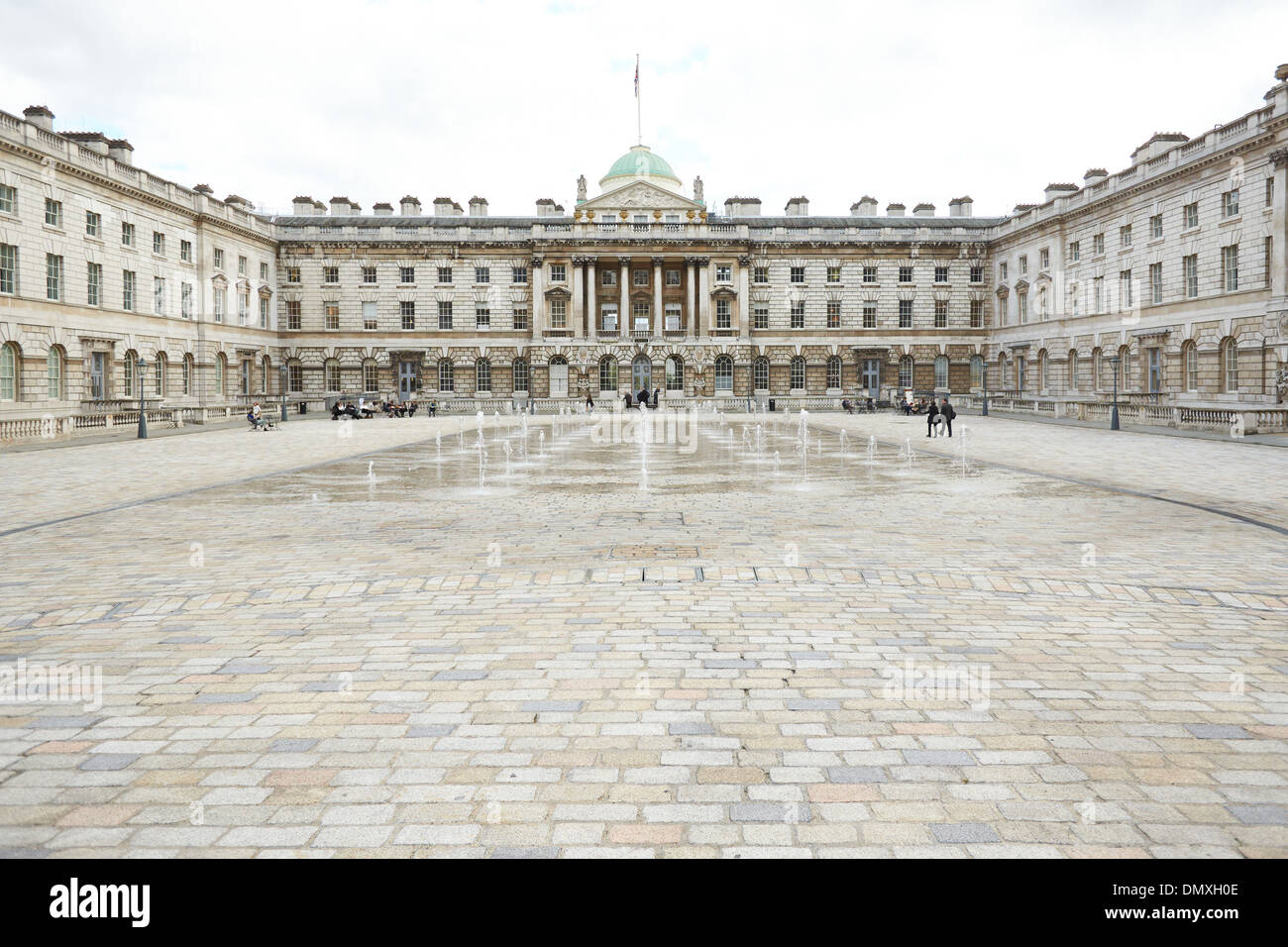 General view of Somerset House courtyard on the Strand, London Stock ...