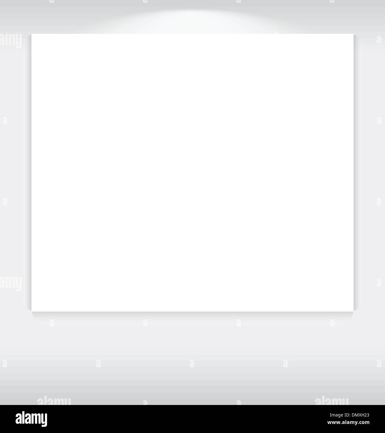 gallery interior with empty frame on wall Stock Vector