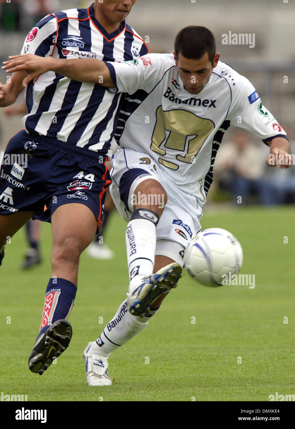 Feb 26, 2006; Mexico City, MEXICO; UNAM Pumas defender Raul Salinas in  action during the soccer match with Monterrey Rayados at the Mexico City's  University Stadium. UNAM tied 0-0 to Monterrey. Mandatory