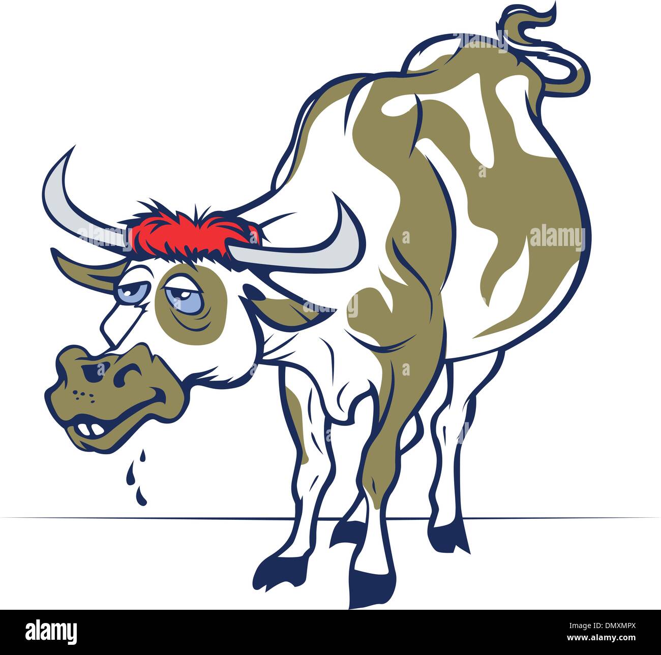 cartoon smile cow or bull Stock Vector