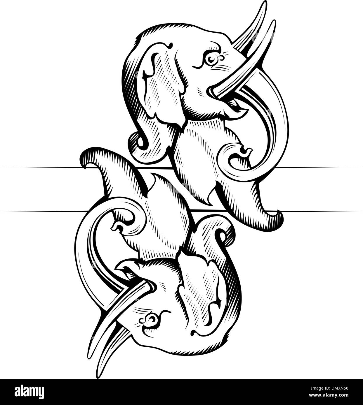 elephant head icon Stock Vector