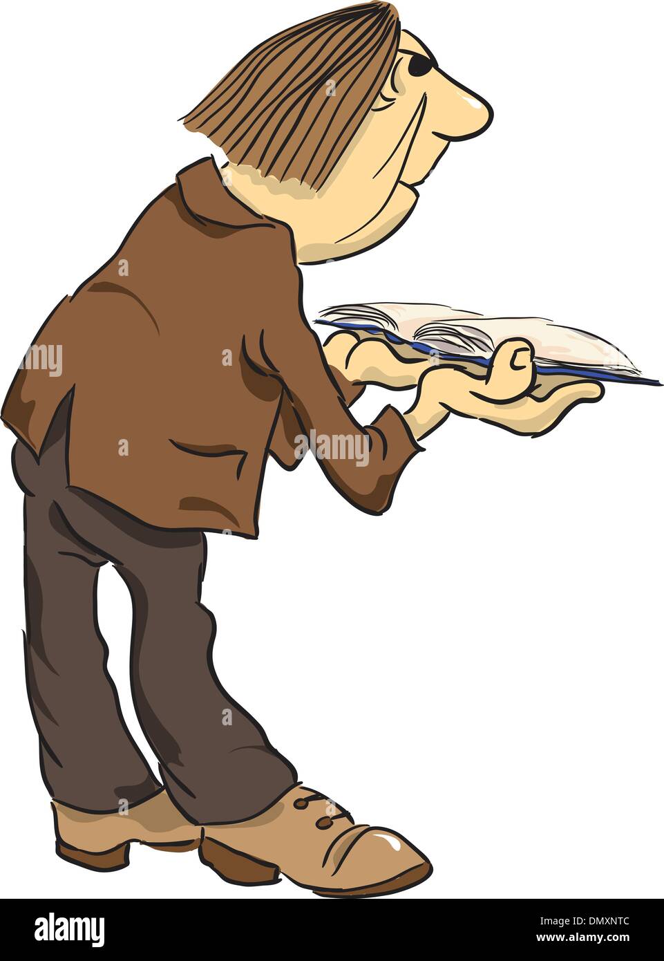 Man with a book Stock Vector