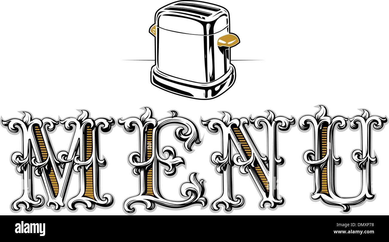 menu blank toaster Stock Vector