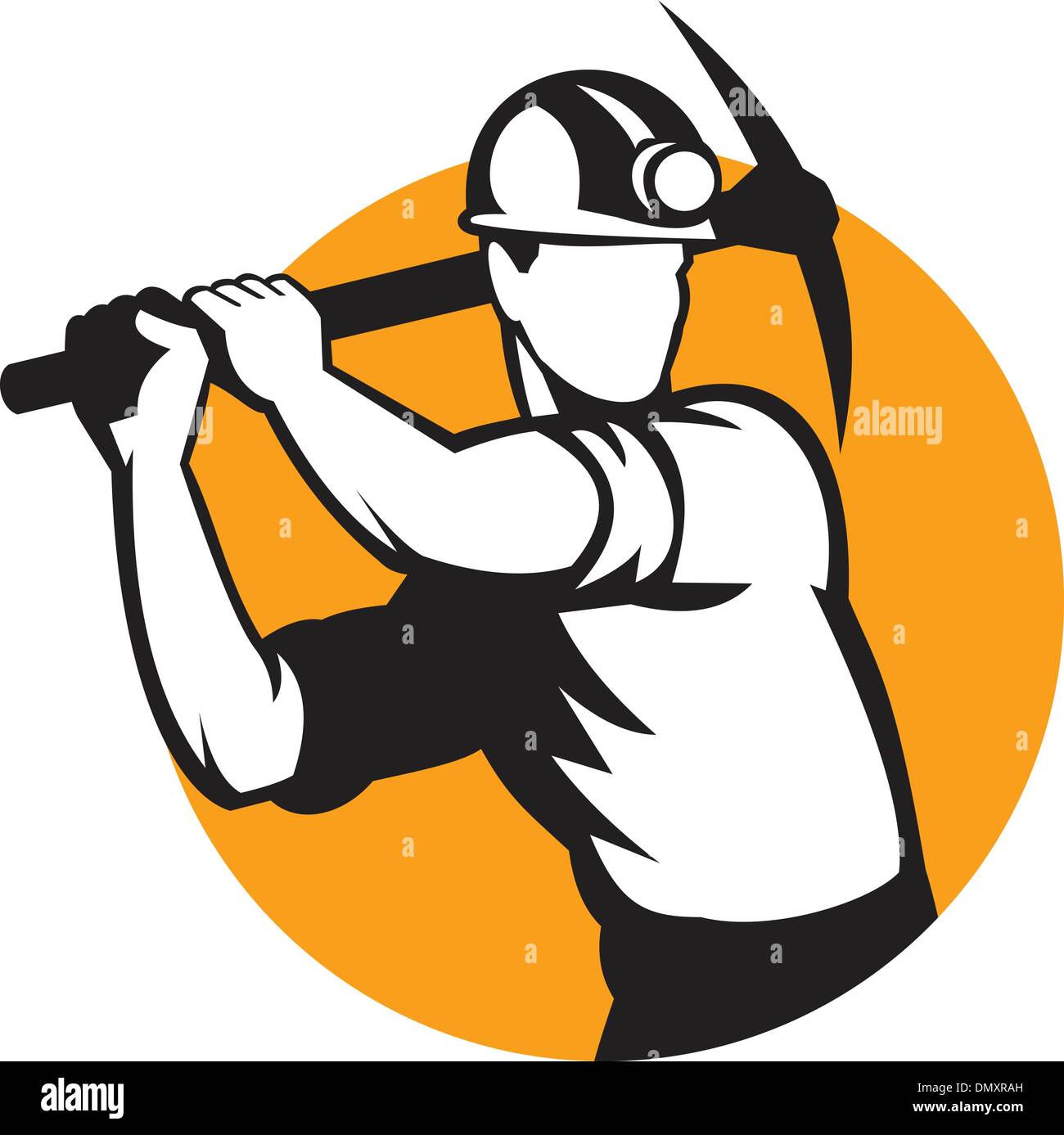 Coal Miner Working Pick Ax Retro Stock Vector Image & Art - Alamy