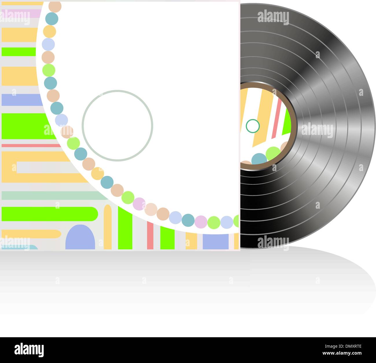 Vinyl disc cover in abstract texture. Vector Stock Vector
