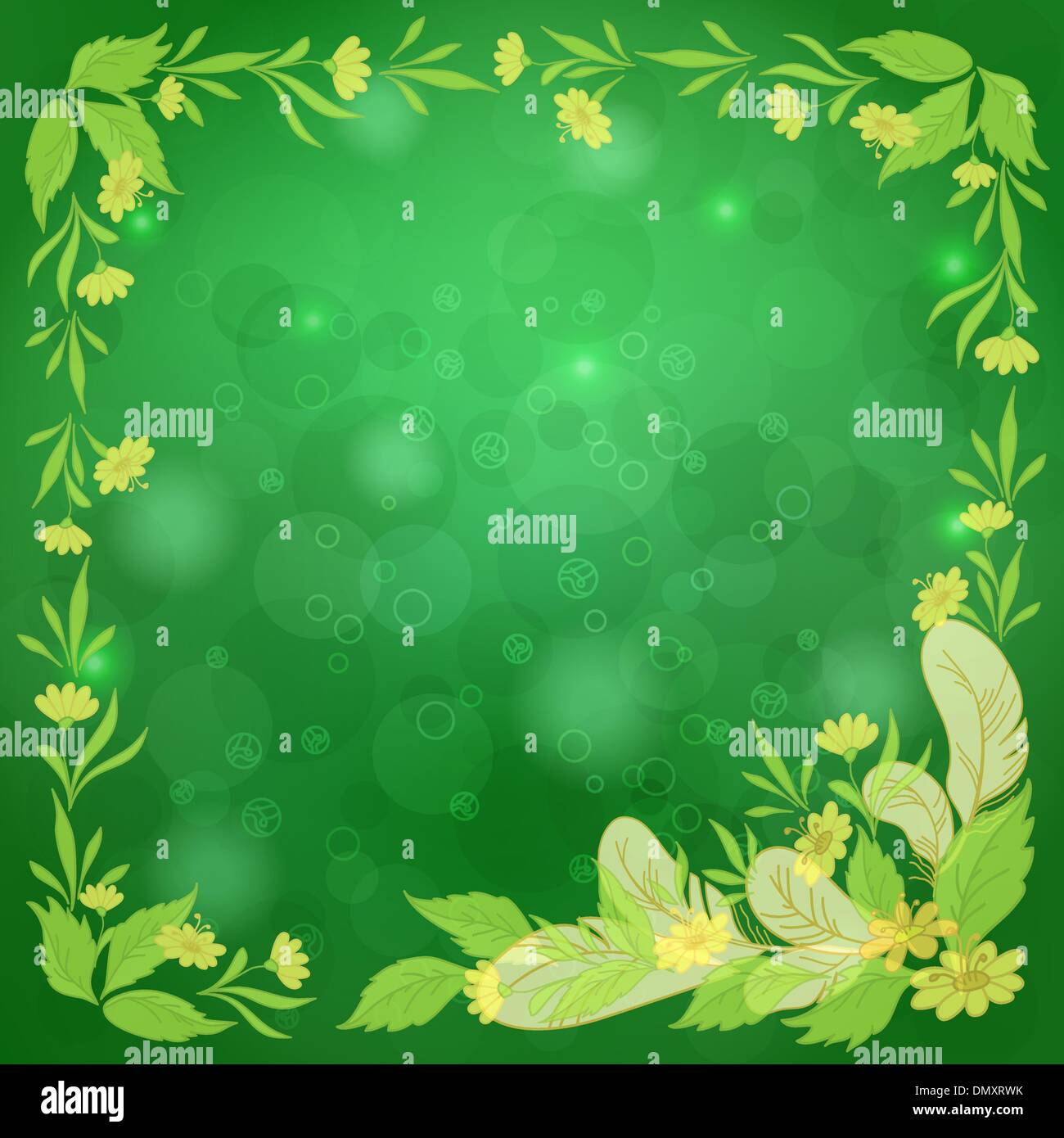 White flowers with green leaves Stock Vector Images - Alamy