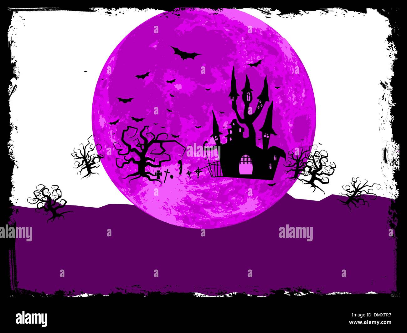 Halloween poster with zombie background. EPS 8 Stock Vector