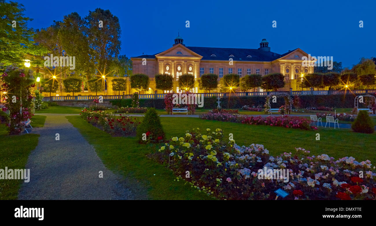Rose Garden at the Regentenbau in Bad Kissingen, Lower Franconia, Bavaria, Germany Stock Photo