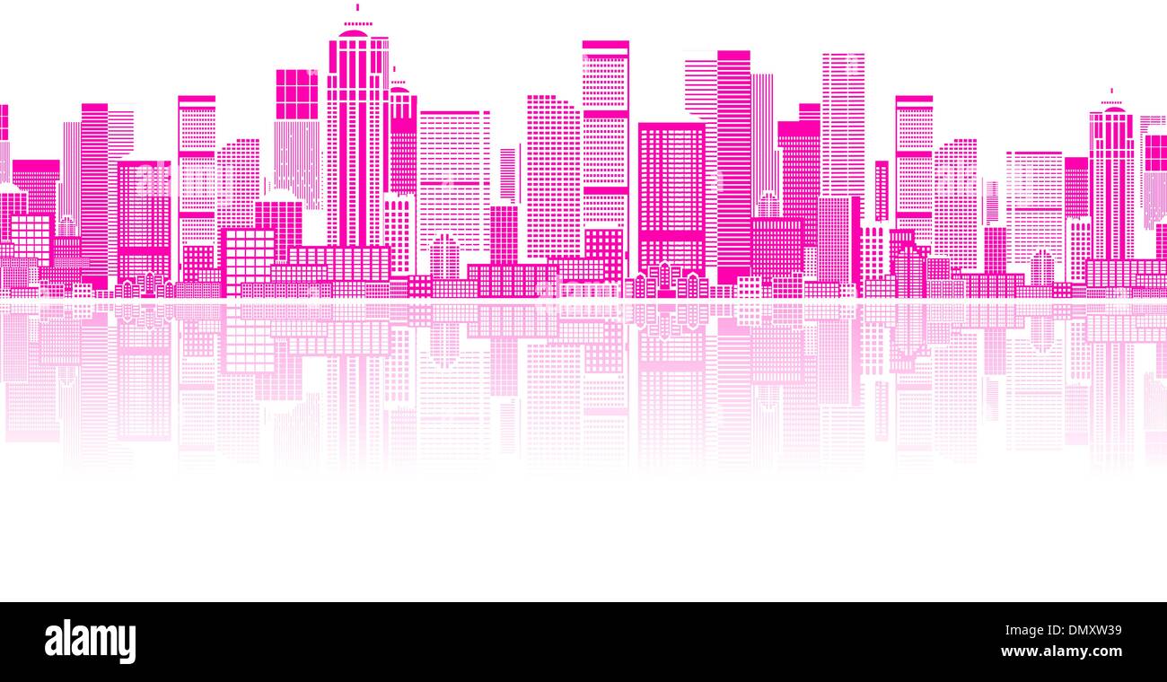 Cityscape seamless background for your design, urban art Stock Vector