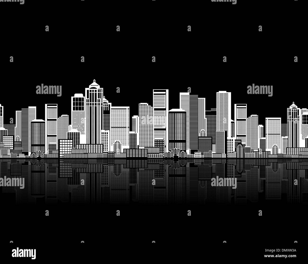 Cityscape seamless background for your design, urban art Stock Vector