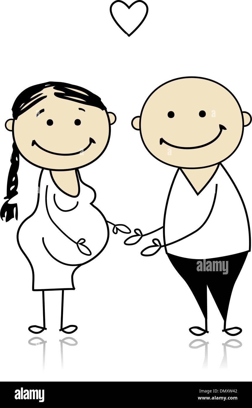 Happy Parents Waiting For Baby Pregnancy Stock Vector Image Art Alamy