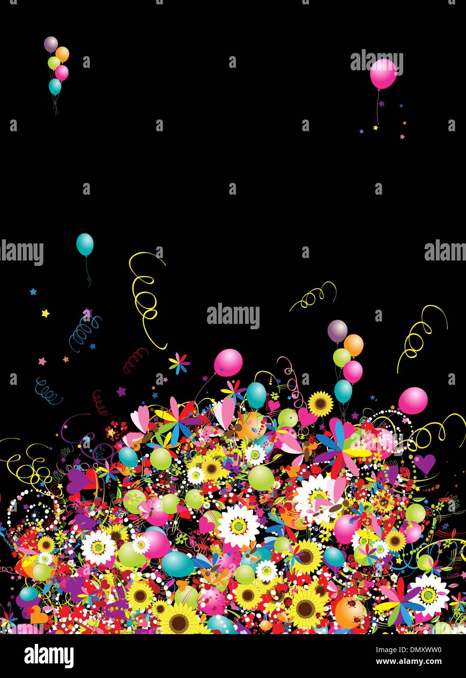 Happy holiday, funny background with balloons for your design Stock