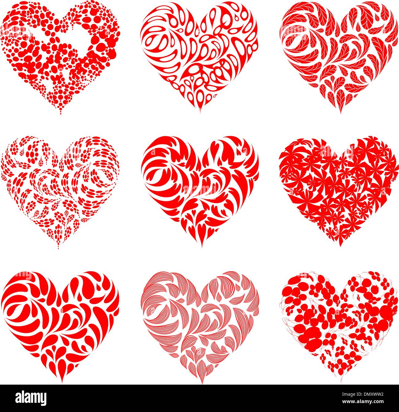 Valentine hearts red for your design Stock Vector Image & Art - Alamy