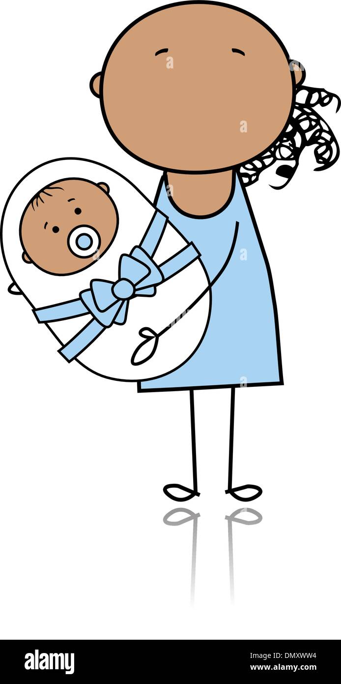 Happy mother smiling with newborn baby Stock Vector Image & Art - Alamy