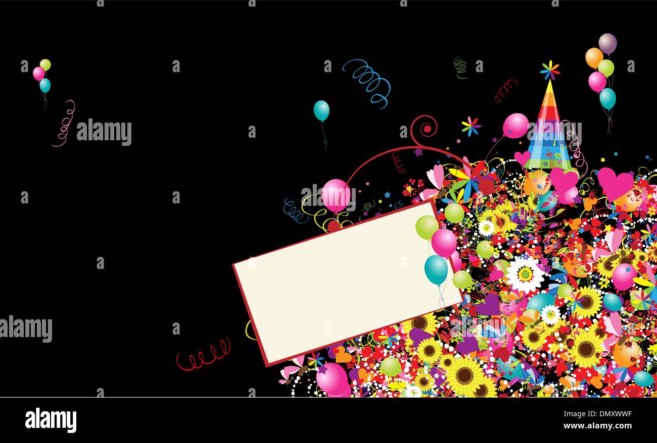 Happy holiday, funny background with balloons for your design Stock