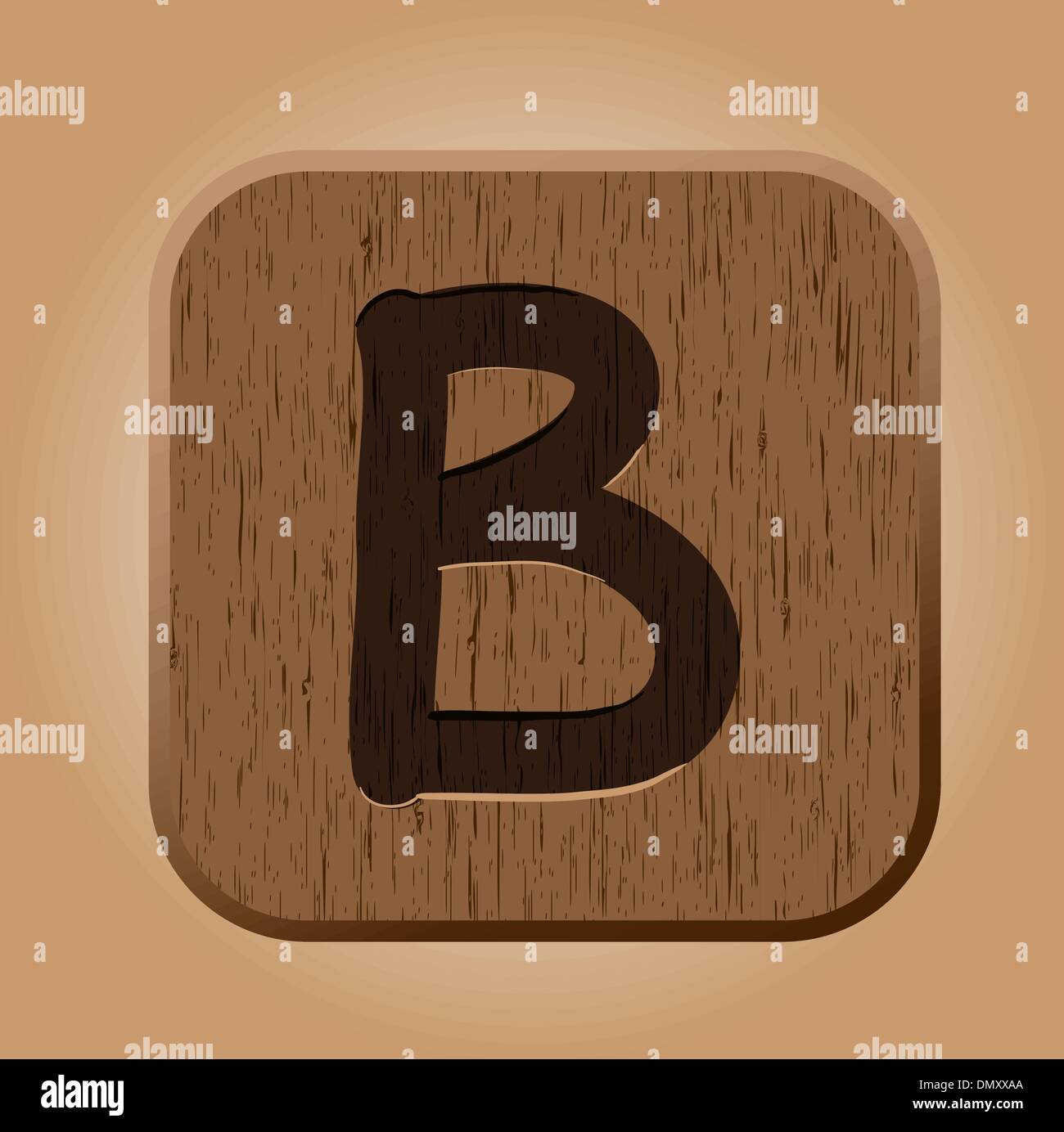 Hand drawn wooden letter B Stock Vector Image & Art Alamy