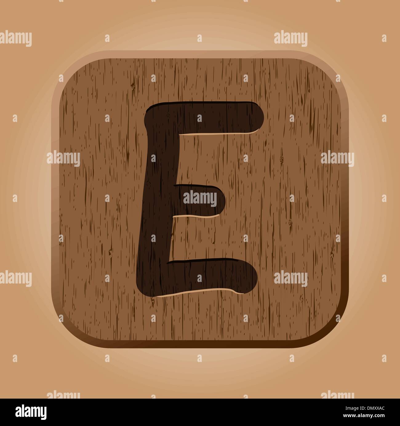 Hand drawn wooden letter E Stock Vector Image & Art Alamy