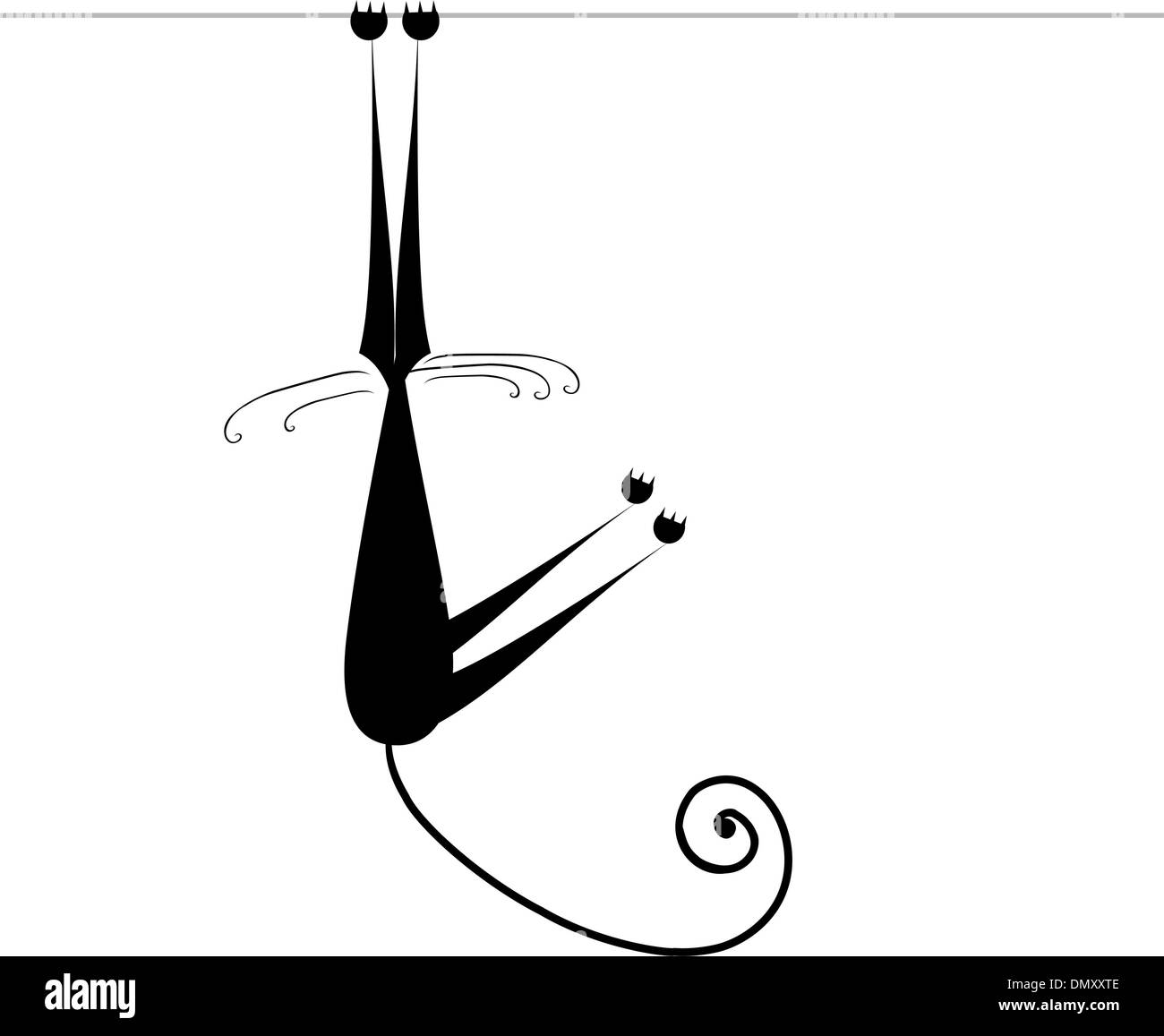 Funny cat silhouette black for your design Stock Vector Image & Art - Alamy