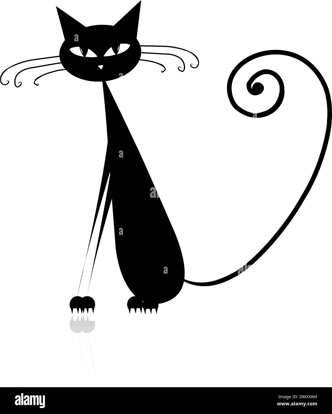 Funny dlack cat silhouette for your design Poster