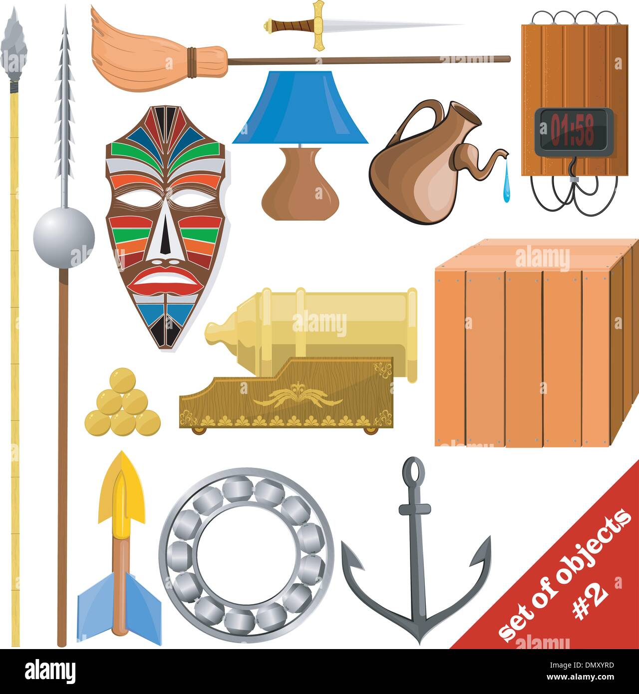 Vector illustration of a set of objects. EPS10 Stock Vector Image & Art ...