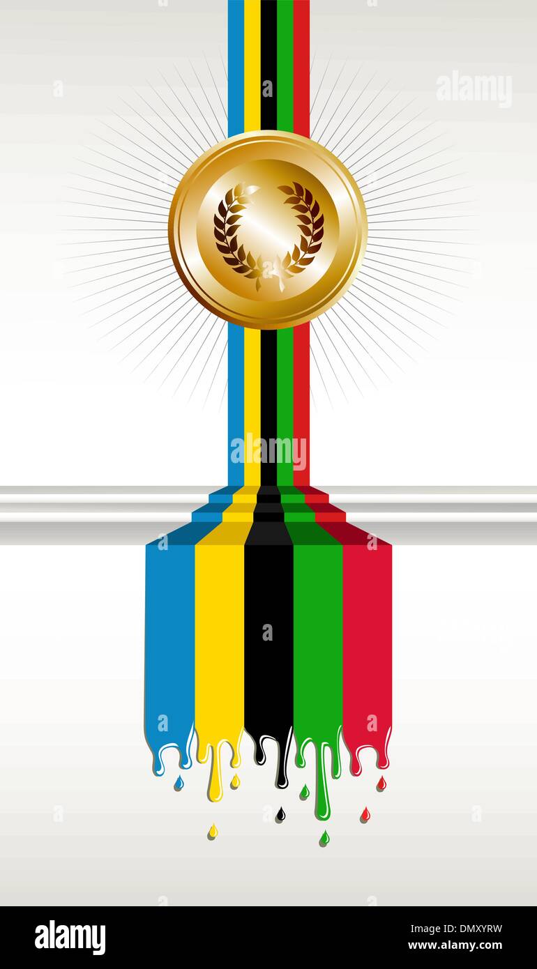 Olympic games gold medal banner Stock Vector