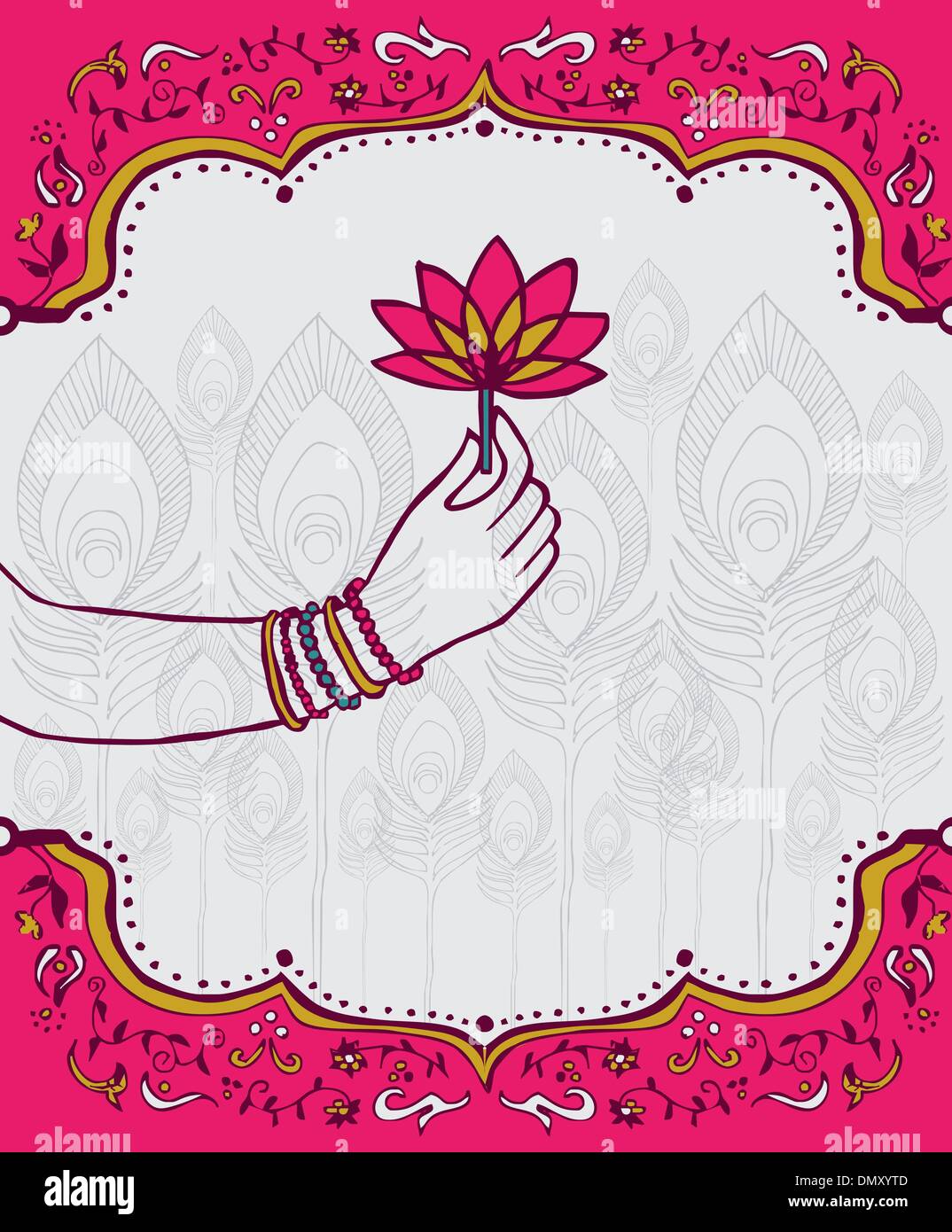 India lotus flower and woman hand background Stock Vector Image & Art -  Alamy