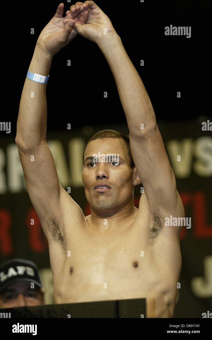 Jun 02, 2006; Las Vegas, NV, USA; JOSE LUIS CASTILLO weighing in at Caesars Palace Hotel & Casino in Las Vegas. Castillo who was scheduled to fight for the WBC World Lightweight Championship 06-03-06 against Diego 'Chico' Corrales lost to the scale weighing 145 Lb. five pounds over the contact fight weight of 135 lB. Castillo attempted to lose two pounds but failed, resulting in th Stock Photo