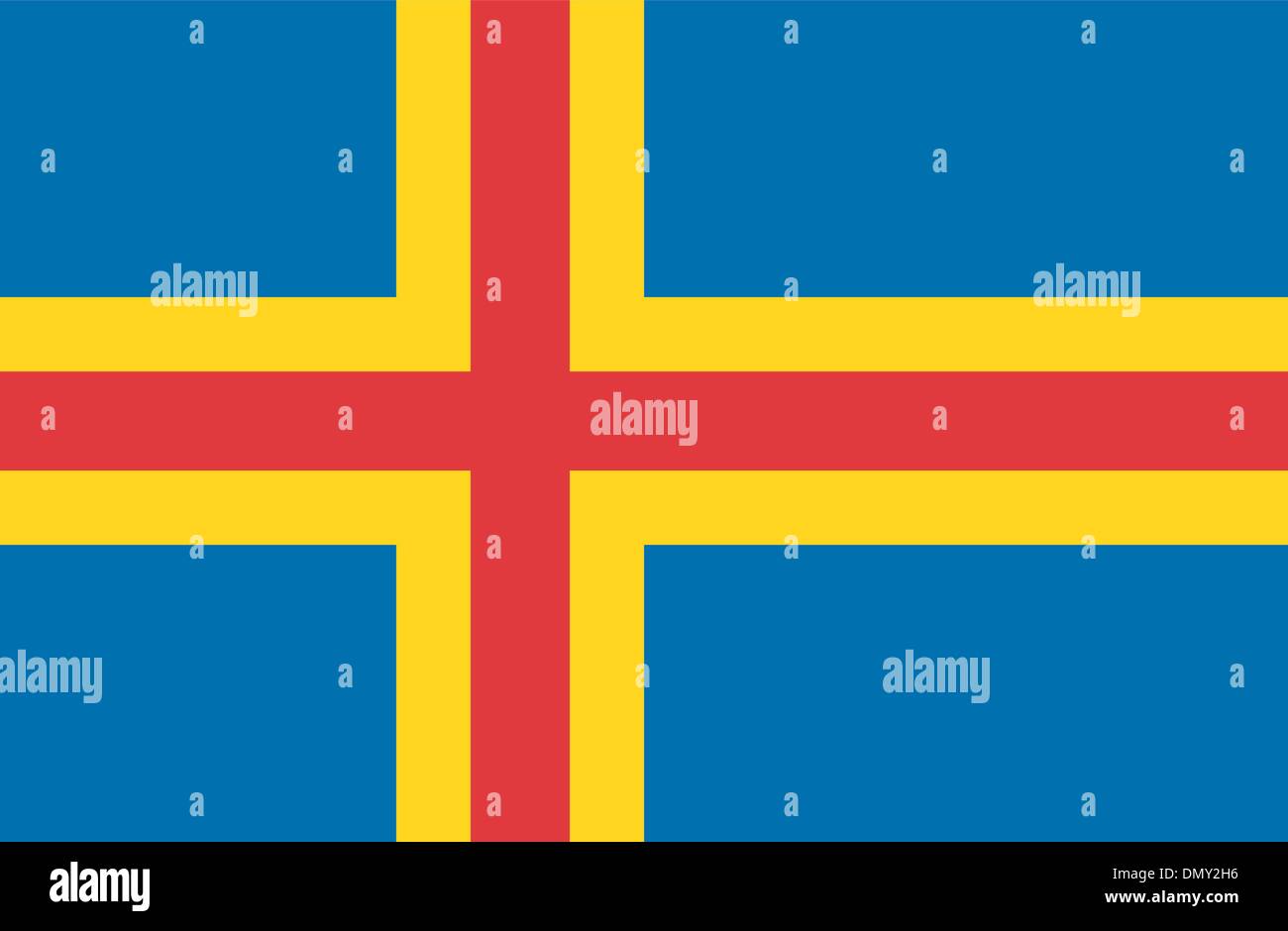 Aland islands flag Stock Vector