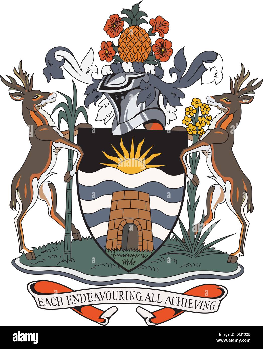 Гербы стран африки. Антигуа и Барбуда герб. Гербе государства Антигуа и Барбуда. Антигуа и Барбуда флаг и герб. Сент-Джонс Антигуа и Барбуда герб