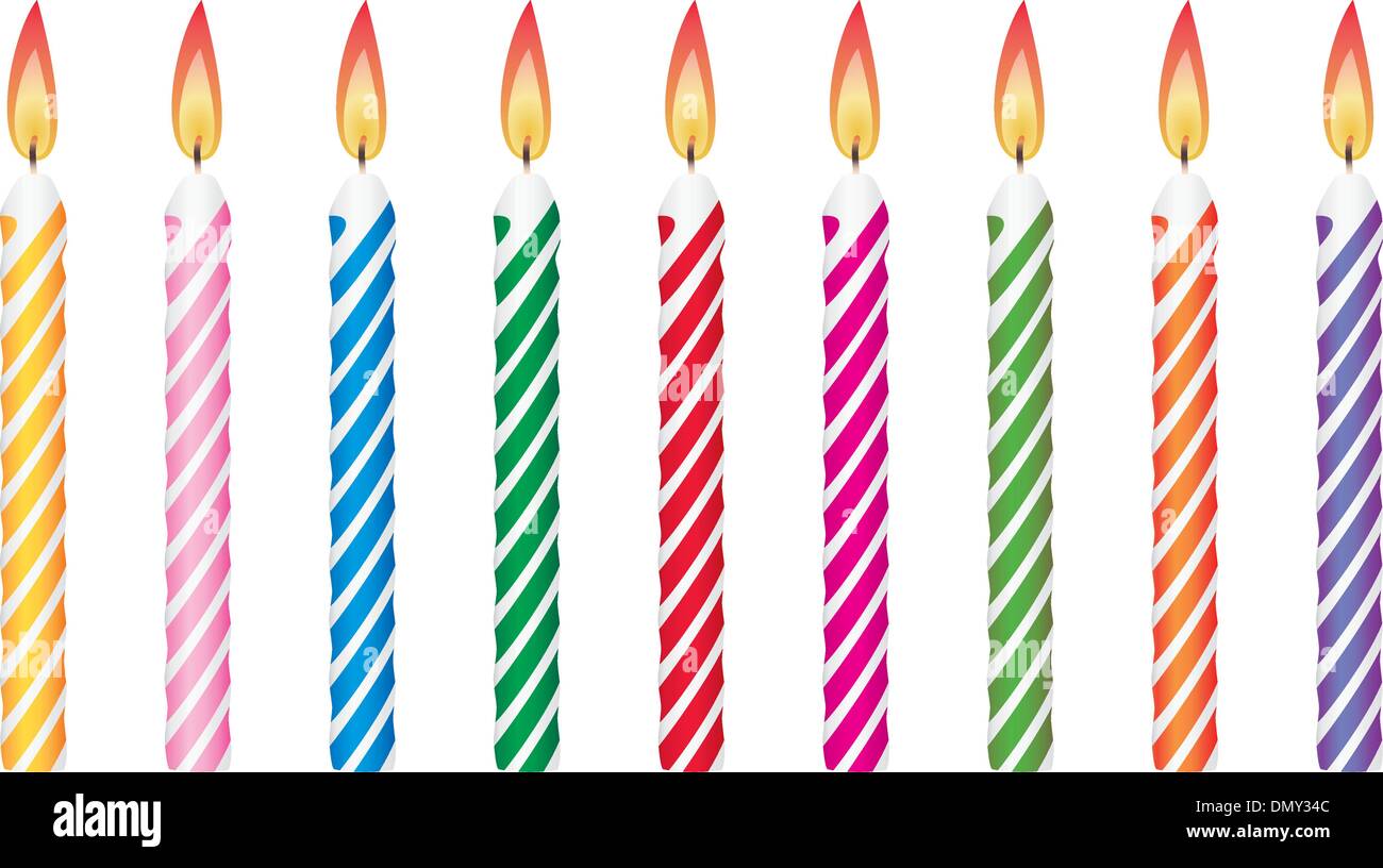 vector colorful birthday candles Stock Vector Image & Art - Alamy