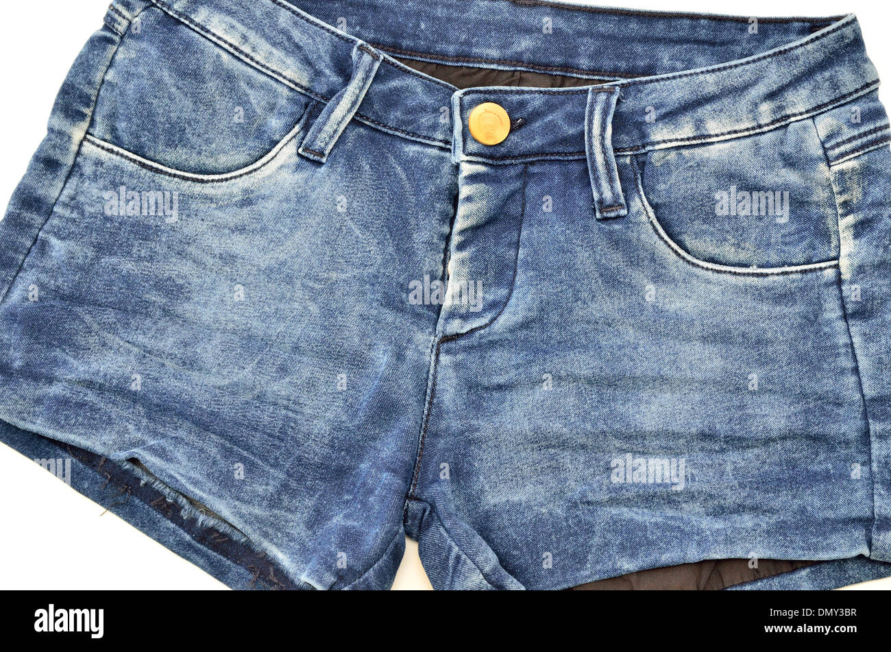 Blue natural denim hot pants jeens detail Stock Photo - Alamy