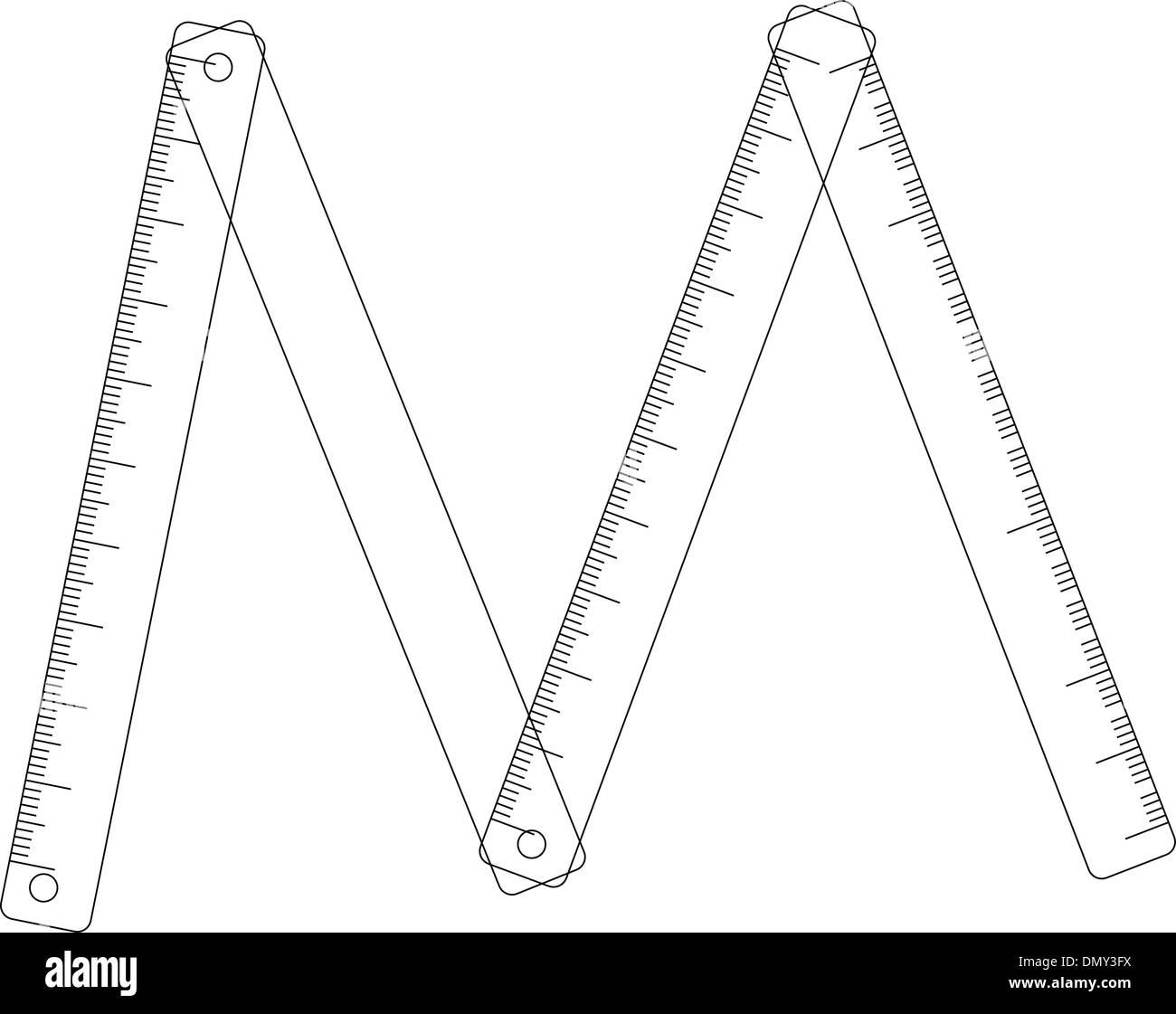 Folding ruler on white background Stock Vector