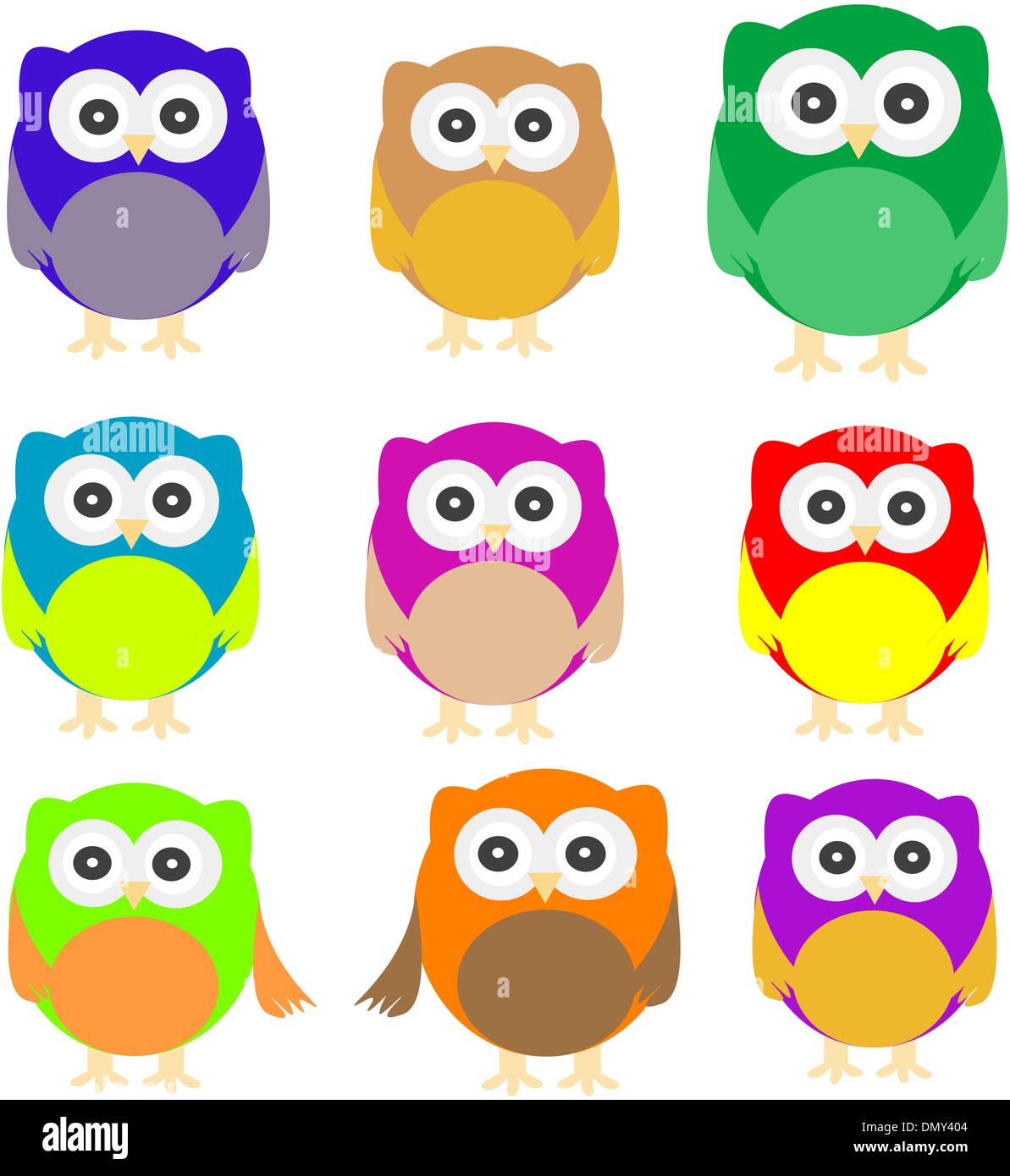 set of Owls isolated on white Stock Vector Image & Art - Alamy