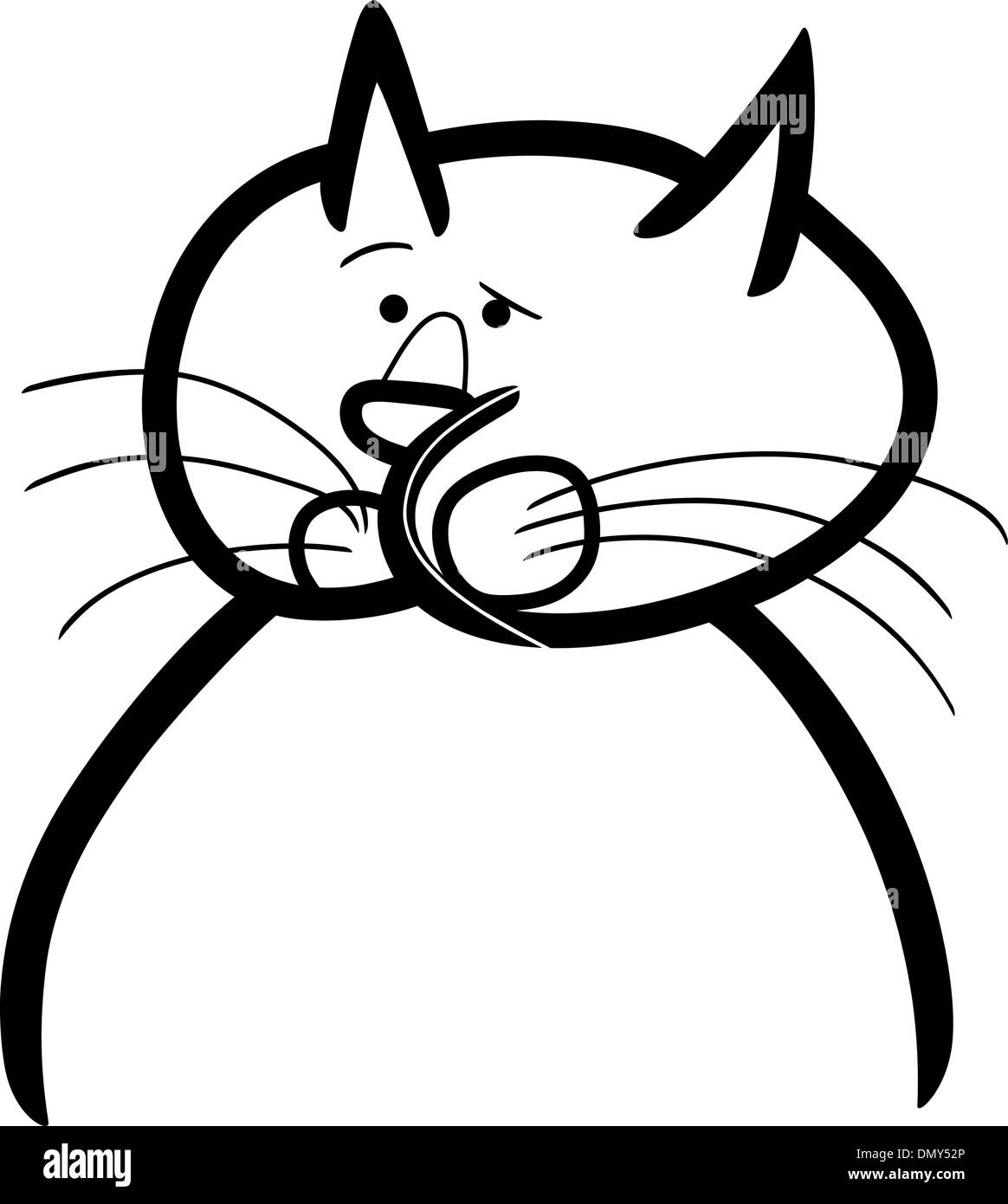 cartoon doodle of cat for coloring Stock Vector