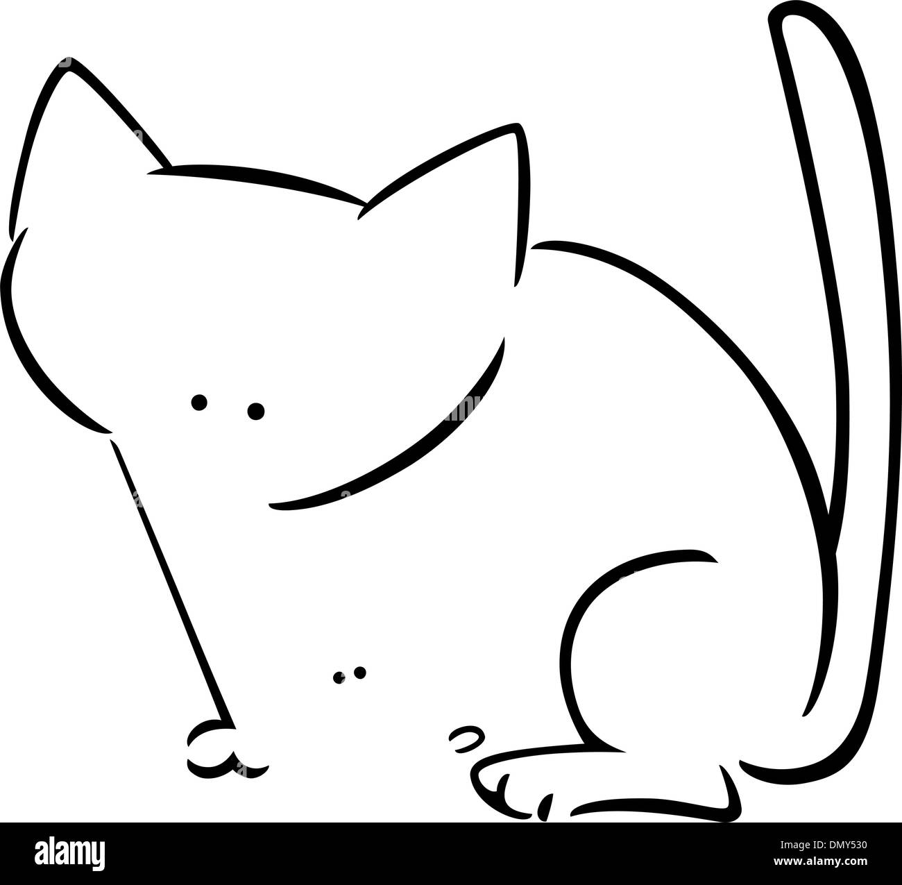 cartoon doodle of cat and mouse for coloring Stock Vector