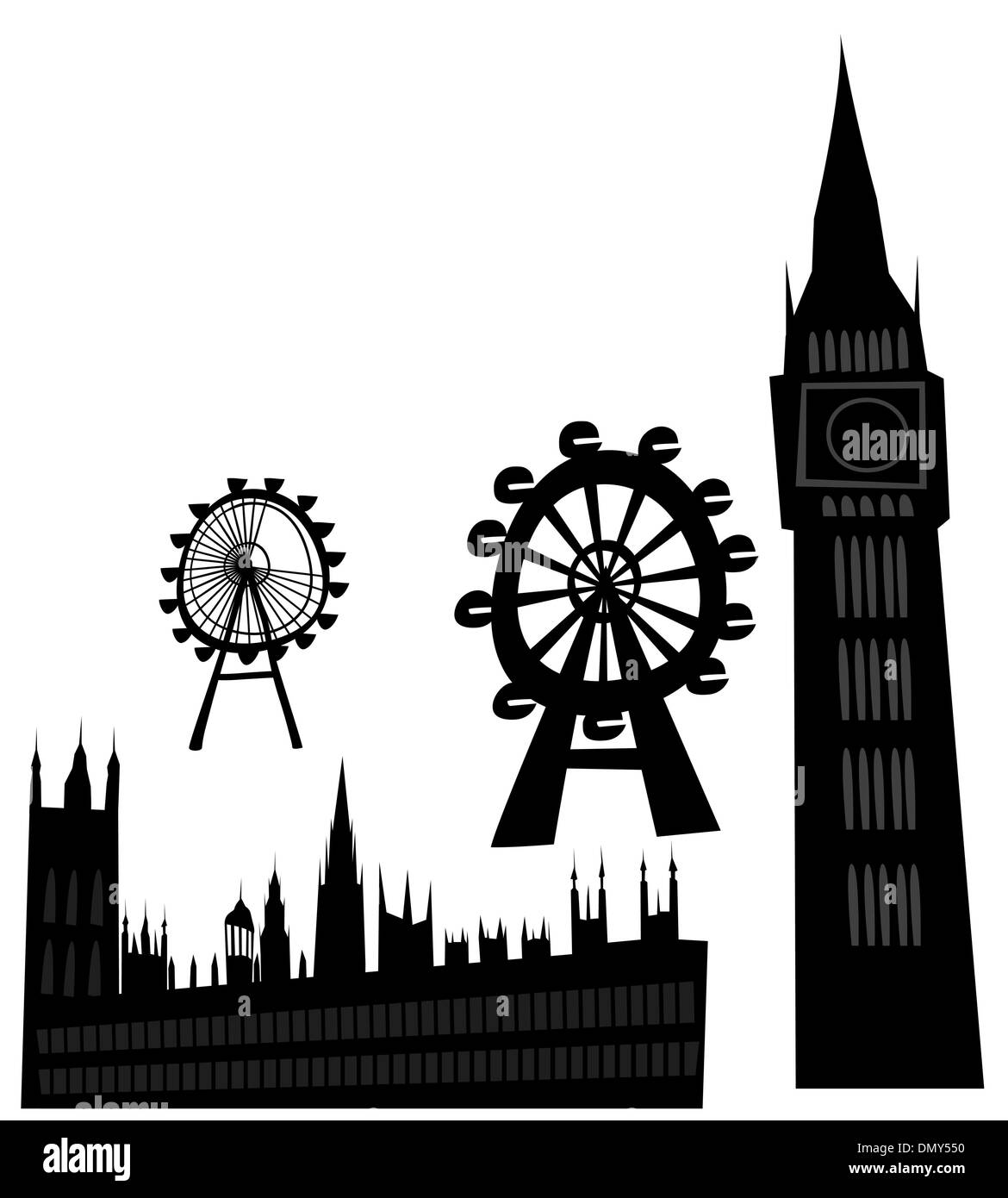 London landmarks vector hi-res stock photography and images - Alamy