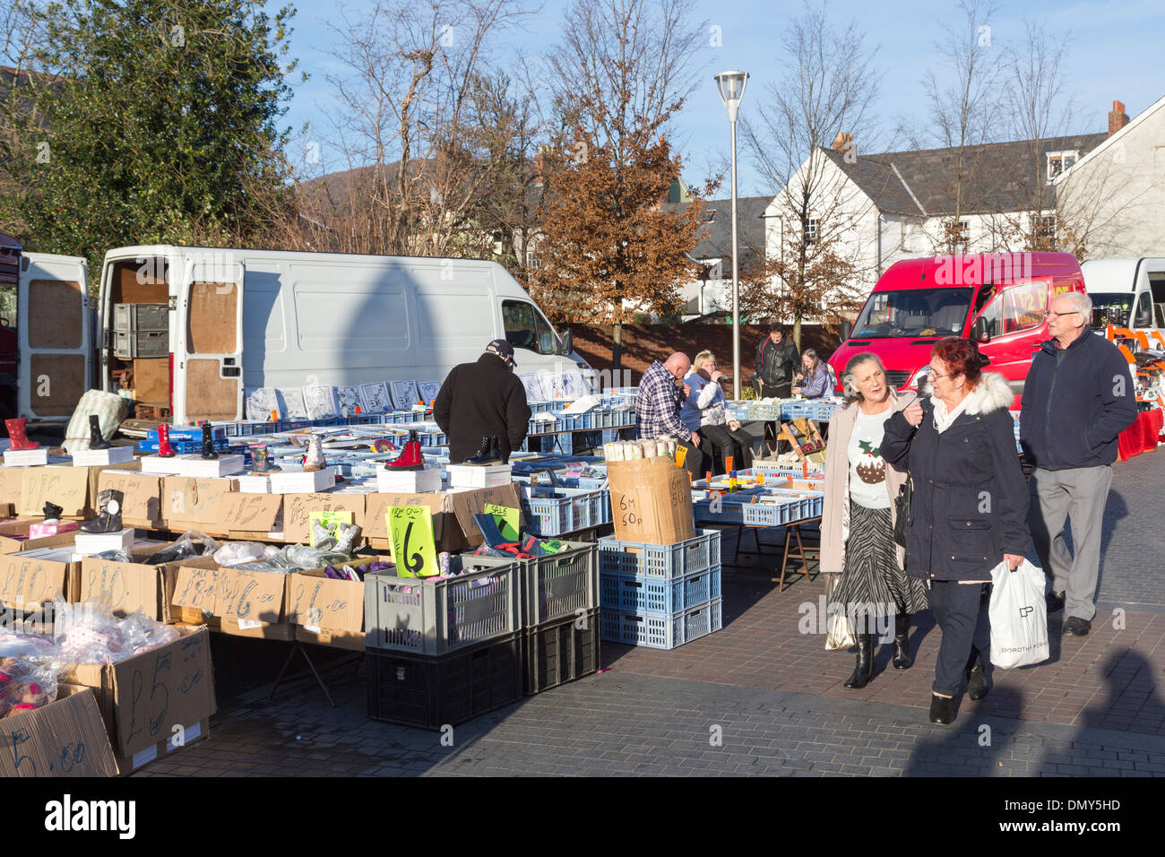 Outdoor market, Abergavenny, Wales, UK Stock Photo Alamy