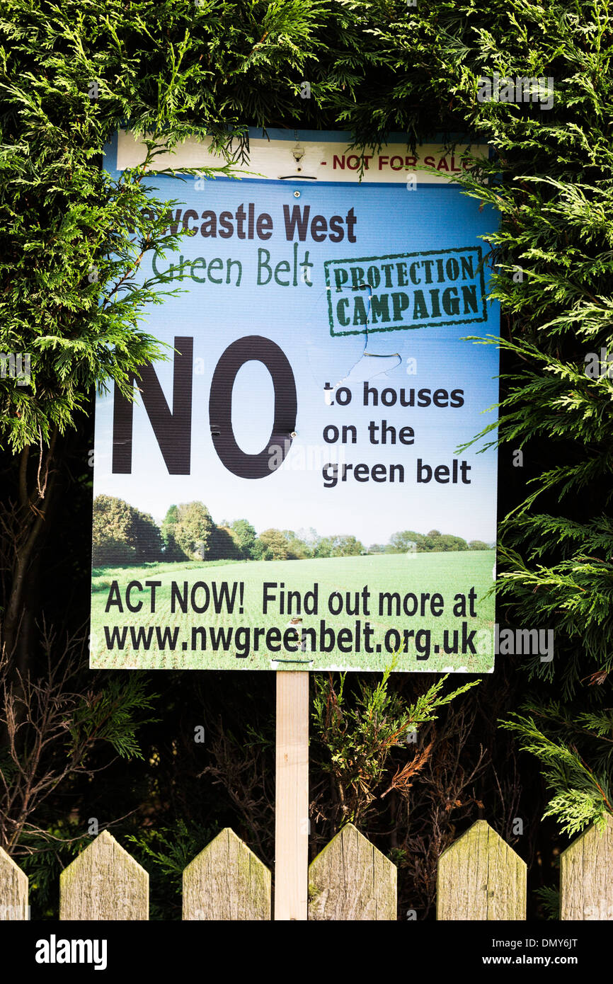 A sign by residents near Newcastle upon Tyne objecting to plans to