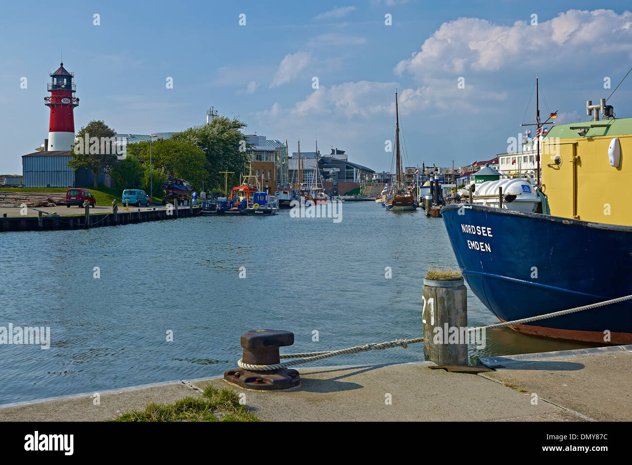Museum Harbour with Lighthouse Büsum, Dithmarschen District, Schleswig ...