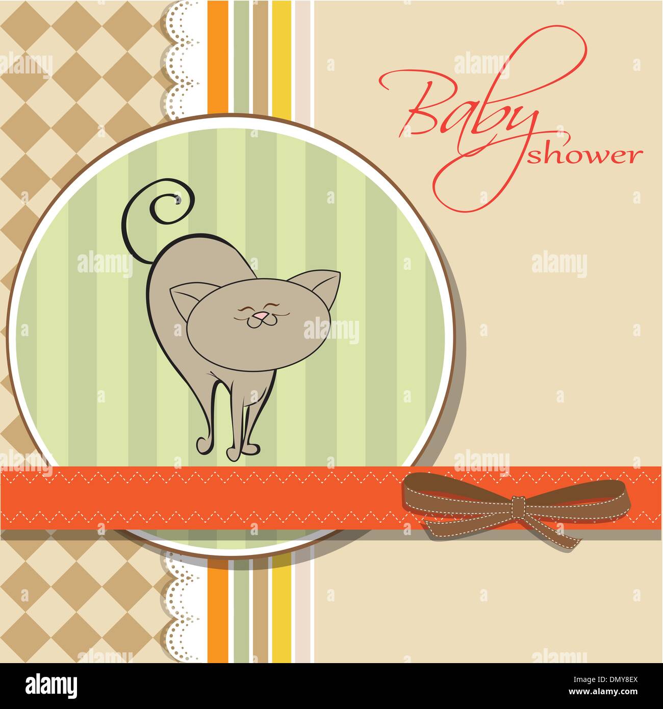 baby shower card with cat Stock Vector Image & Art - Alamy