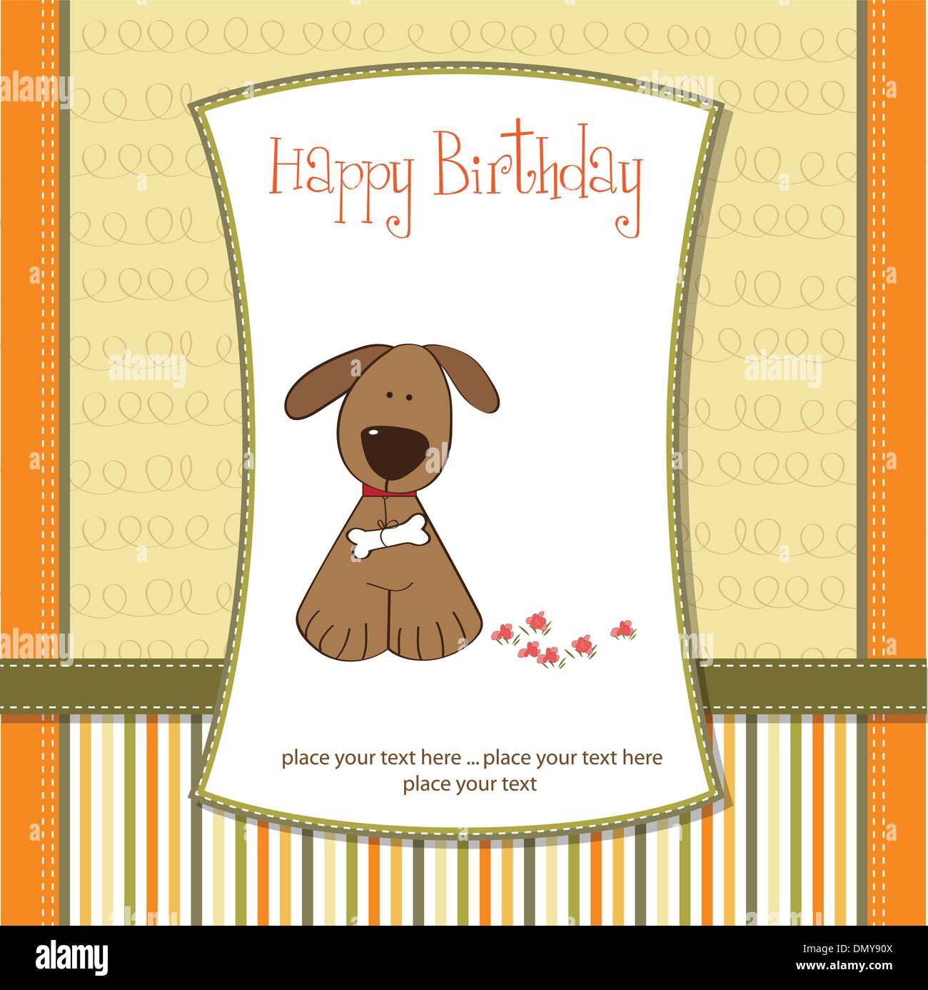 birthday card with dog Stock Vector Image & Art - Alamy