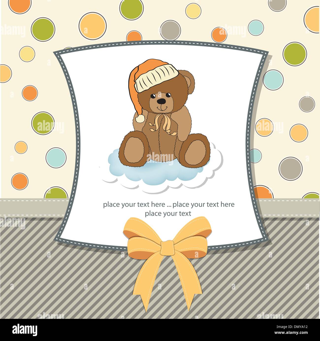 customizable greeting card with teddy bear Stock Vector Image & Art - Alamy