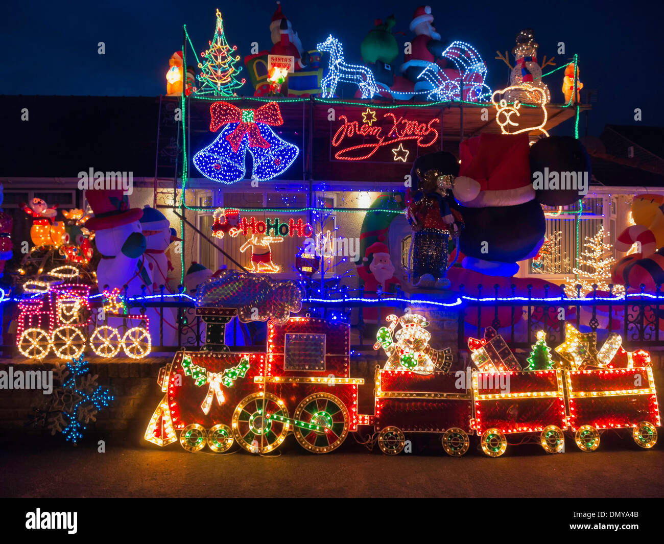 Christmas lights house lancashire hires stock photography and images