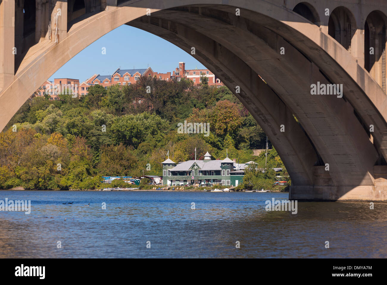WASHINGTON, DC, USA Key Bridge, Potomac River and Washington Canoe