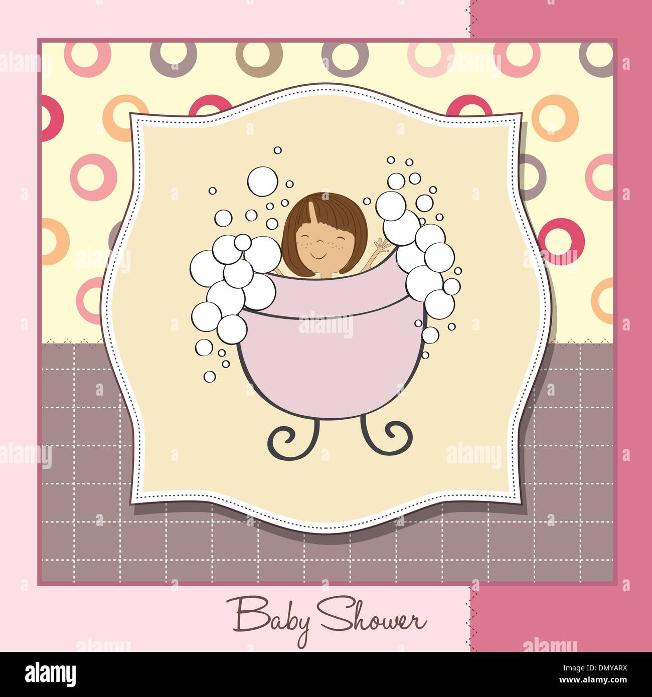 baby girl shower card Stock Vector Image & Art - Alamy